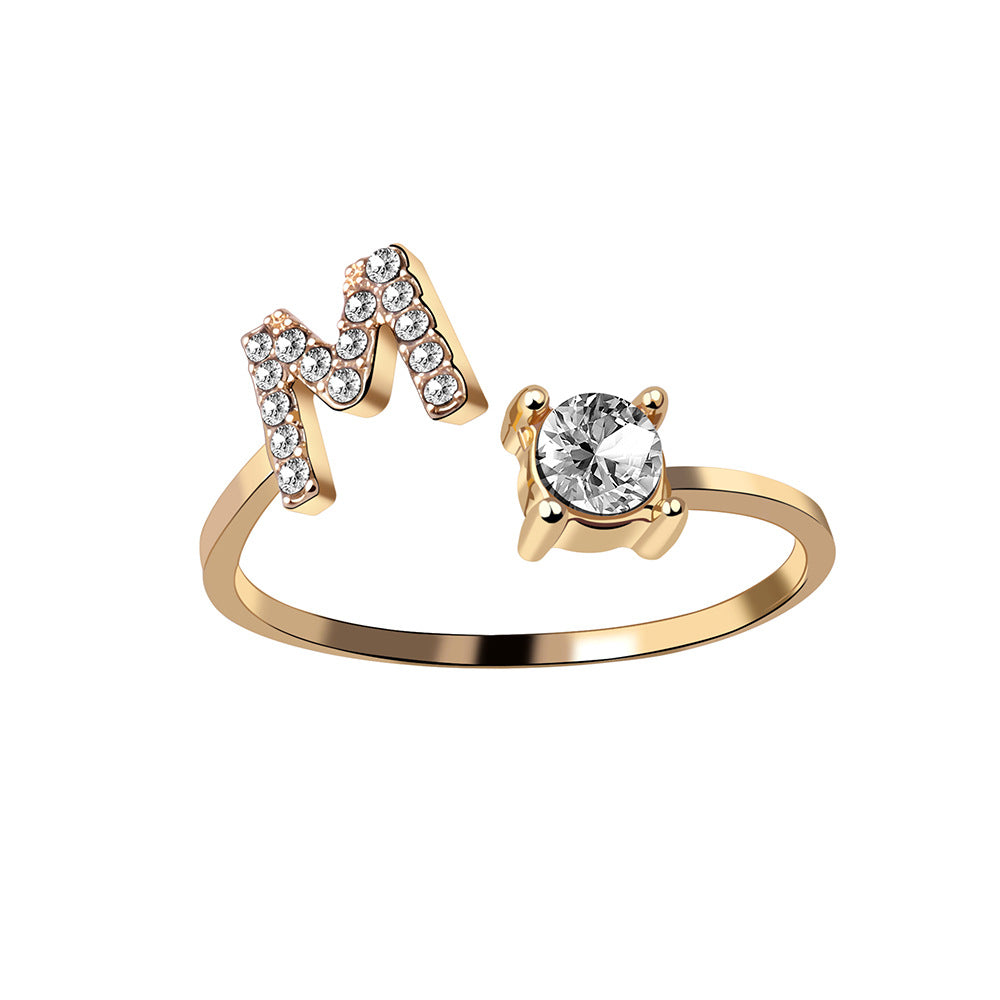 AlphaCrest Initial Ring Collection - Initial Letter Ring - Bnoli