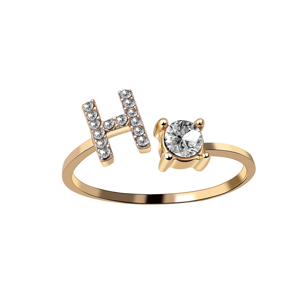 AlphaCrest Initial Ring Collection - Initial Letter Ring - Bnoli