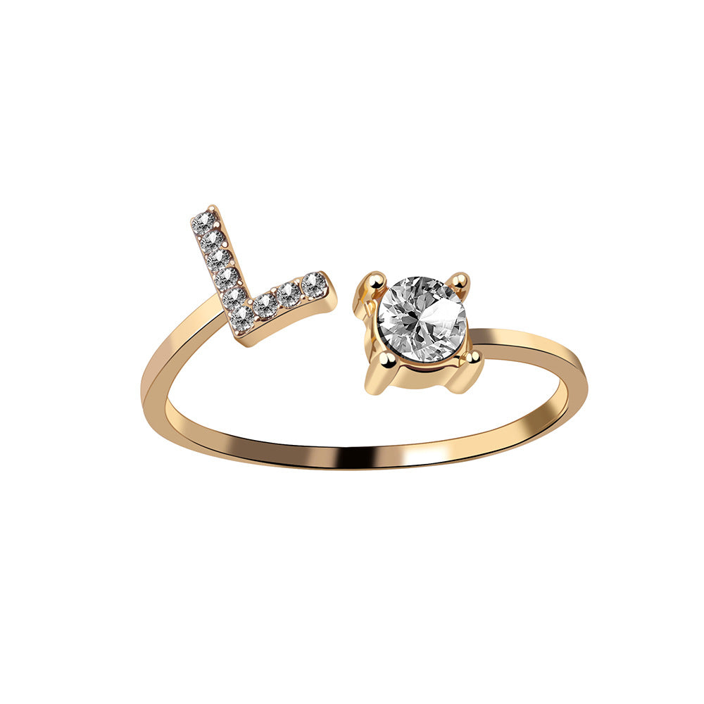 AlphaCrest Initial Ring Collection - Initial Letter Ring - Bnoli