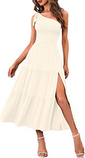 NYXIE Sunlit Symphony Layered Hem Dress -  One-shoulder Dress